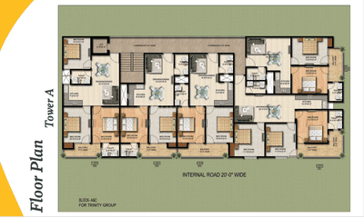 Floor Plan Image of 1430 Sq.ft 3 BHK Apartment / Flat for sale in Trinity Trio, Noida Extension Greater Noida for Rs. 5599000