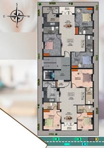 Floor Plan Image of 1225 Sq.ft 3 BHK Apartment / Flat for sale in Madipakkam Chennai for Rs. 11600000