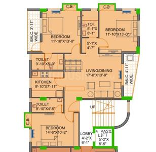 Image of 1600 Sq.ft 3 BHK Apartment / Flat for sale in Bhowanipore, Kolkata for Rs. 24500000