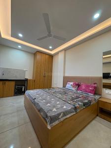 Bedroom Image of 500 Sq.ft 1 BHK Builder Floor for rent in Mahalakshmi Nagar Indore for Rs. 16500