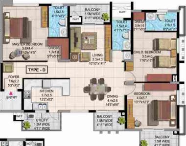 Image of 1273 Sq.ft 3 BHK Apartment / Flat for sale in 22 And Crest, Yeswanthpur, Bengaluru for Rs. 25000000