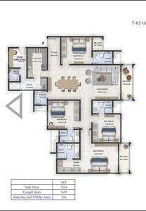 Image of 2544 Sq.ft 4 BHK Apartment / Flat for sale in Prestige Lavender Fields, Varthur, Bengaluru for Rs. 38500000