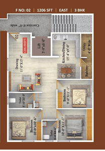 Image of 1206 Sq.ft 3 BHK Apartment / Flat for sale in Horamavu, Bengaluru for Rs. 6800000