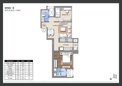 Image of 585 Sq.ft 2 BHK Apartment / Flat for sale in Sheth Montana Phase 4, Mulund West, Mumbai for Rs. 10900000