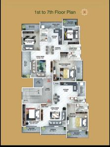 Floor Plan Image of 1770 Sq.ft 3 BHK Apartment / Flat for sale in Manish Nagar Nagpur for Rs. 7000000
