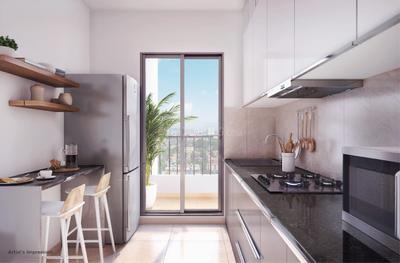 Kitchen Image of 580 Sq.ft 1 BHK Apartment / Flat for sale in Shapoorji Pallonji Joyville Hadapsar Annexe Phase 1, Shewalewadi Pune for Rs. 5700000
