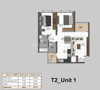 Image of 700 Sq.ft 1 BHK Apartment / Flat for sale in Kondhwa, Pune for Rs. 4400000