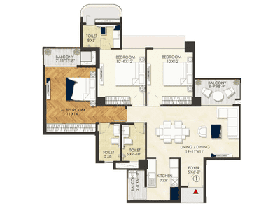 Image of 1800 Sq.ft 4 BHK Apartment / Flat for sale in One World, Tamando, Bhubaneswar for Rs. 17000000