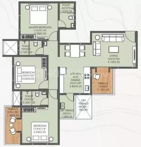 Image of 945 Sq.ft 2 BHK Apartment / Flat for sale in Veddant Ganesh Bella Rossa, Punawale, Pune for Rs. 7066000