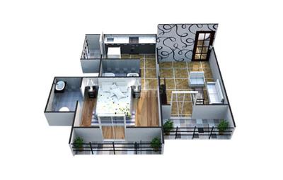 Image of 700 Sq.ft 2 BHK Apartment / Flat for sale in Srishti Oasis, Bhandup West, Mumbai for Rs. 13300000