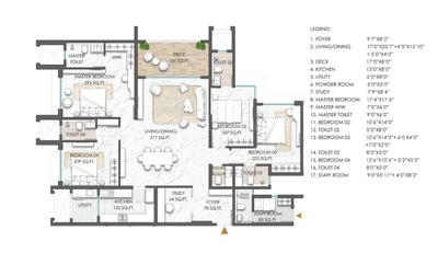 Image of 3000 Sq.ft 4 BHK Apartment / Flat for sale in Lodha Massimo, Baner, Pune for Rs. 53500000