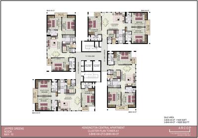 Image of 1650 Sq.ft 3 BHK Apartment / Flat for sale in Jaypee Kensington Boulevard, Sector 131, Noida for Rs. 15000000