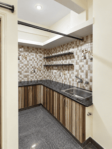 Kitchen Image of 600 Sq.ft 1 BHK Independent House for rent in Benson Town Bengaluru for Rs. 12000