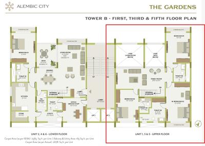 Floor Plan Image of 2900 Sq.ft 4 BHK Apartment / Flat for sale in Alembic The Gardens, Gorwa Vadodara for Rs. 40500000