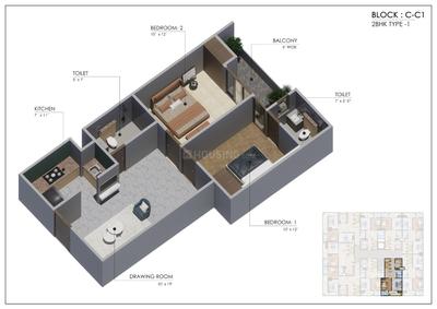 Image of 1050 Sq.ft 2 BHK Builder Floor for sale in Vihaan Altair Residency, Noida Extension, Greater Noida for Rs. 4700000