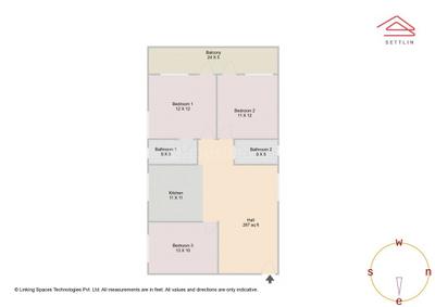 Image of 1277 Sq.ft 3 BHK Apartment / Flat for sale in Varthur, Bengaluru for Rs. 7750000