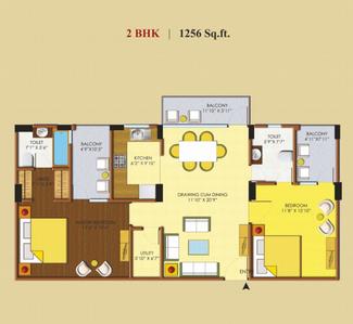 Image of 1447 Sq.ft 3 BHK Apartment / Flat for sale in Indraprastha Residency, Amausi, Lucknow for Rs. 9705758