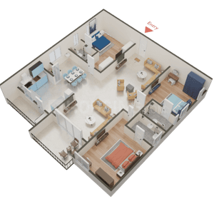 Image of 2300 Sq.ft 3 BHK Apartment / Flat for sale in Puppalaguda, Hyderabad for Rs. 22325000