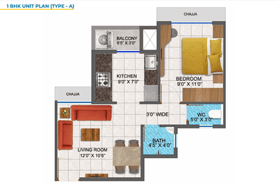 Image of 600 Sq.ft 1 BHK Apartment / Flat for sale in Kalyan West, Kalyan for Rs. 3450000