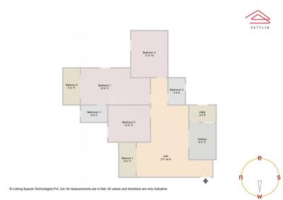 Image of 1455 Sq.ft 3 BHK Apartment / Flat for sale in Ajmera Green Acres by Ajmera Group, Kalena Agrahara, Bengaluru for Rs. 16150000
