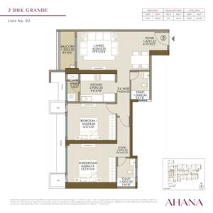 Image of 1045 Sq.ft 2 BHK Apartment / Flat for sale in L And T Ahana Tower A, Malad East, Mumbai for Rs. 31400000