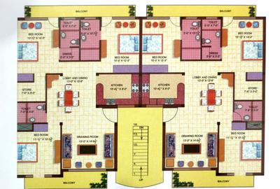Floor Plan Image of 1715 Sq.ft 3 BHK Builder Floor for sale in Sector 115 Mohali for Rs. 8990000