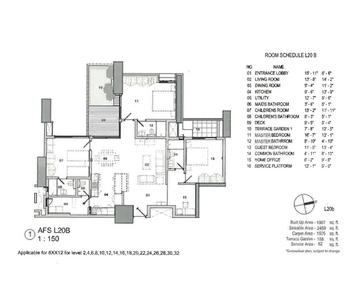 Floor Plan Image of 1967 Sq.ft 3 BHK Apartment / Flat for sale in Total Environment Pursuit of a Radical Rhapsody, K R Puram Bengaluru for Rs. 48500000