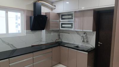 Kitchen Image of 1960 Sq.ft 3 BHK Apartment / Flat for rent in Rajapushpa Regalia, Kokapet Hyderabad for Rs. 60000