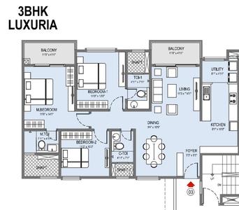 BHK Flat for rent in Hebbal, North Bangalore 1655 Sqft