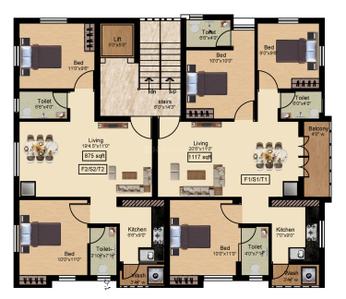 Image of 875 Sq.ft 2 BHK Apartment / Flat for sale in Nesapakkam, Chennai for Rs. 8750000