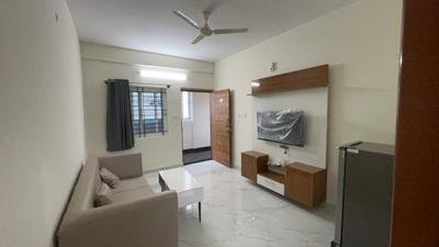 Living Room Image of 700 Sq.ft 1 BHK Apartment / Flat for rent in Nagavara Bengaluru for Rs. 28000