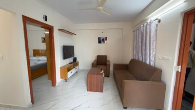 Living Room Image of 600 Sq.ft 1 BHK Apartment / Flat for rent in Nagavara Bengaluru for Rs. 26000