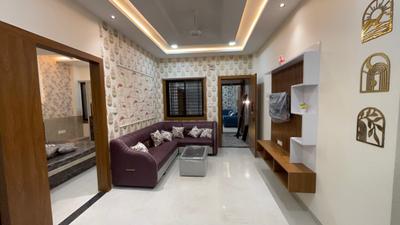 Living Room Image of 550 Sq.ft 1 BHK Builder Floor for rent in Mahalakshmi Nagar Indore for Rs. 18500