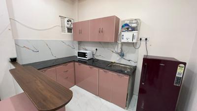 Kitchen Image of 1500 Sq.ft 1 BHK Apartment / Flat for rent in Mahalakshmi Nagar Indore for Rs. 21000