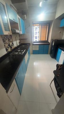 Kitchen Image of 800 Sq.ft 1 BHK Apartment / Flat for rent in Nyati Shubharambh Complex, Thane West Thane for Rs. 30000