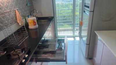 Kitchen Image of 675 Sq.ft 1 BHK Apartment / Flat for rent in Om Paraiso, Mothi Desai Gaon Thane for Rs. 22000