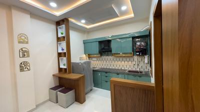 Kitchen Image of 550 Sq.ft 1 BHK Builder Floor for rent in Mahalakshmi Nagar Indore for Rs. 18500