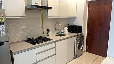 Kitchen Image of 500 Sq.ft 1 BHK Apartment / Flat for rent in L And T Raintree Boulevard, Sahakara Nagar Bengaluru for Rs. 45000