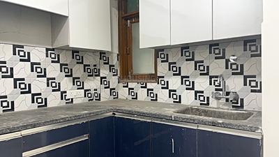 Kitchen Image of 920 Sq.ft 3 BHK Builder Floor for sale in Khanpur New Delhi for Rs. 7000000