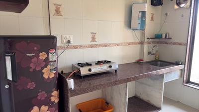 Kitchen Image of 640 Sq.ft 1 BHK Apartment / Flat for rent in Surya Upvan CHS, Pokhran- 2 Thane for Rs. 32500
