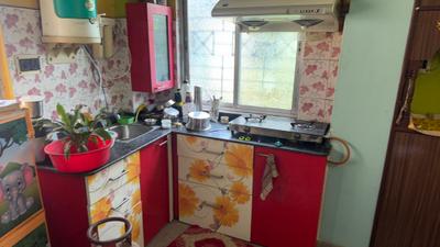 Kitchen Image of 450 Sq.ft 1 BHK Builder Floor for rent in Haltu Kolkata for Rs. 15000