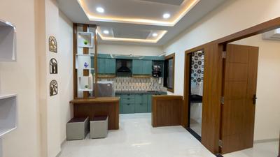 Kitchen Image of 550 Sq.ft 1 BHK Builder Floor for rent in Mahalakshmi Nagar Indore for Rs. 18500
