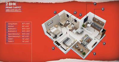 Image of 1017 Sq.ft 2 BHK Apartment / Flat for sale in Micasaa Phase III, Wagholi, Pune for Rs. 5900000