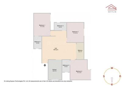 Image of 1655 Sq.ft 3 BHK Apartment / Flat for sale in SNN Raj High Gardens by SNN Raj Corp, Chandapura, Bengaluru for Rs. 16900000