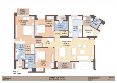 Image of 1840 Sq.ft 3 BHK Apartment / Flat for sale in Jaypee Garden Isles, Sector 133, Noida for Rs. 13800000