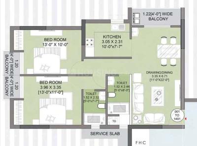 Image of 1464 Sq.ft 2 BHK Apartment / Flat for sale in Shuvam Avenue, Ghatikia, Bhubaneswar for Rs. 10248000