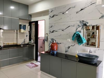 Kitchen Image of 1746 Sq.ft 3 BHK Apartment / Flat for sale in Shree Keshvam Heights, Tragad Ahmedabad for Rs. 9999000