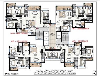 Floor Plan Image of 3157 Sq.ft 4.5 BHK Apartment / Flat for sale in Seminary Hills Nagpur for Rs. 24300000