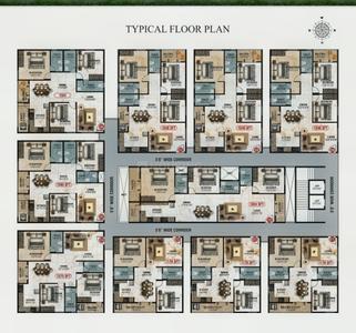 Floor Plan Image of 1854 Sq.ft 2 BHK Apartment / Flat for sale in NRI Layout Bengaluru for Rs. 13348800