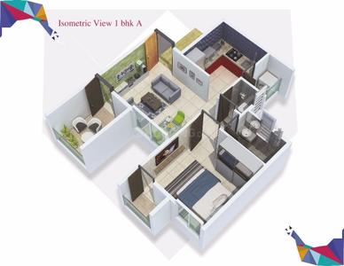Image of 890 Sq.ft 2 BHK Apartment / Flat for sale in Sameer Indraprastha Phase 1, Kondhwa Budruk, Pune for Rs. 5000000